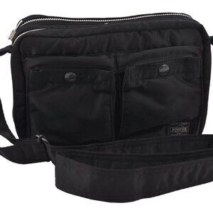 PORTER Vintage Nylon Shoulder Cross Body Bag Purse Black